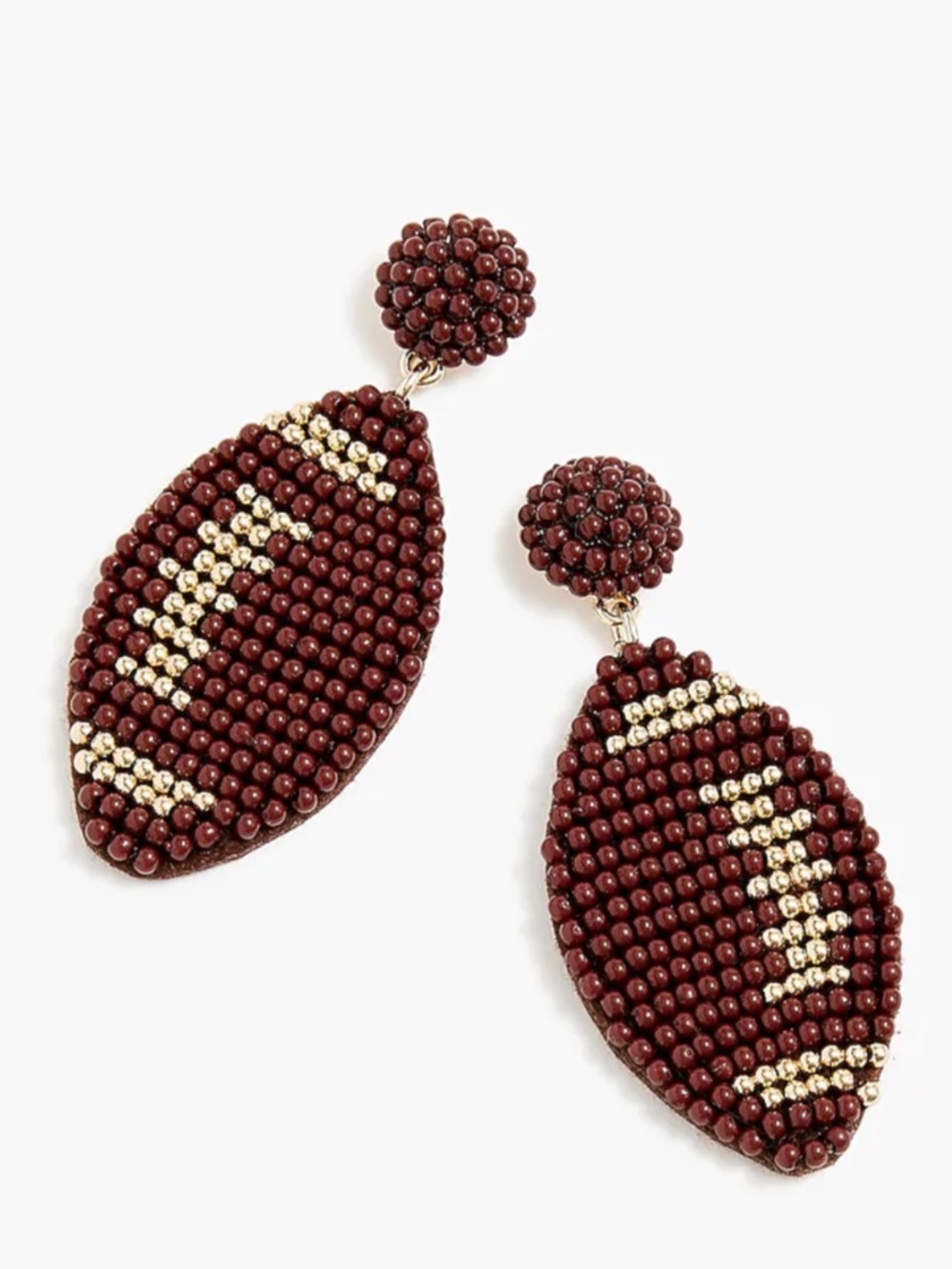 J. Crew Beaded Football Earrings NWT